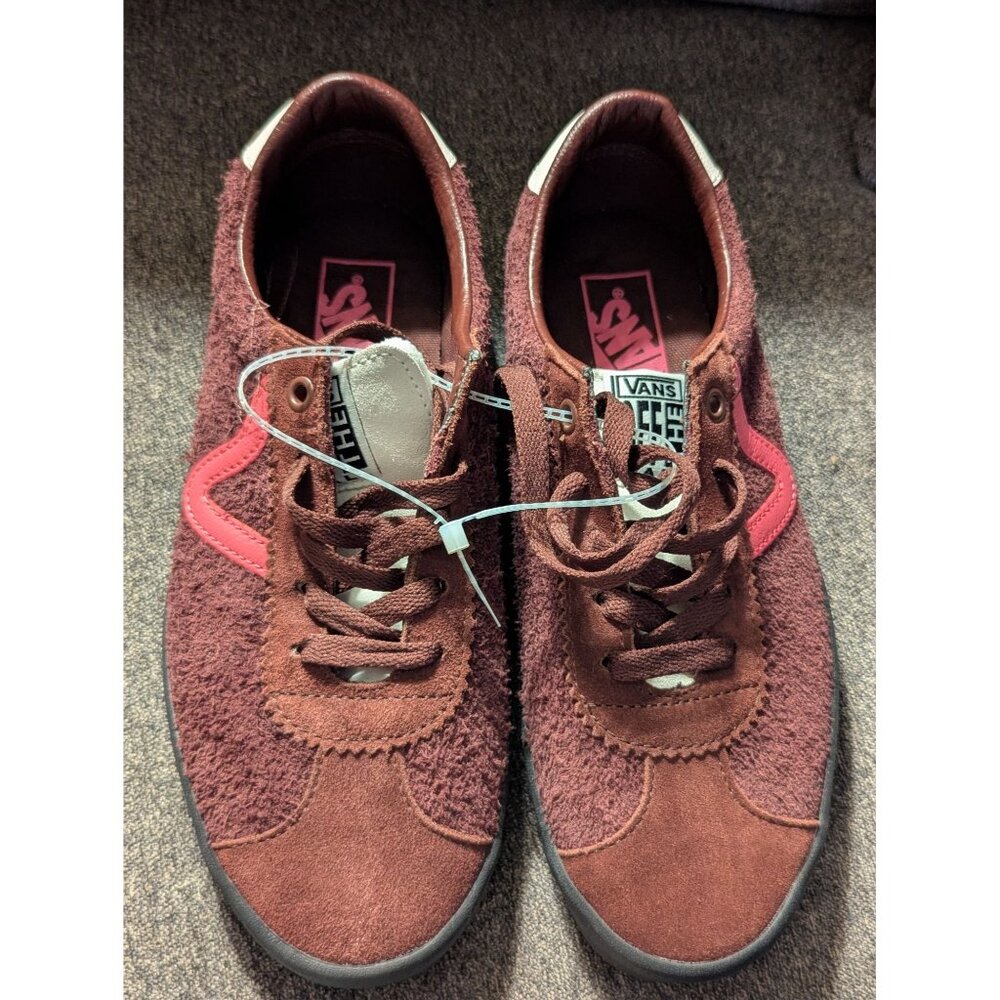 Vans Women's Burgundy & Pink Textured Low-Top Sneakers Size 8.5